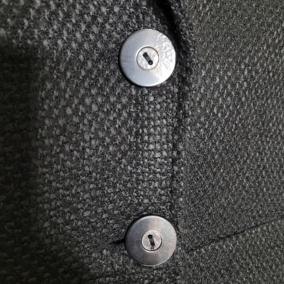 Vintage Old Navy Wool-Blend Bouclé Tweed Coat S Black Classic Preppy 2005 - Picture 4 of 10